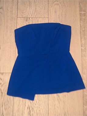 BCBGeneration Strapless tube top Peplum Dress in Cobalt Blue